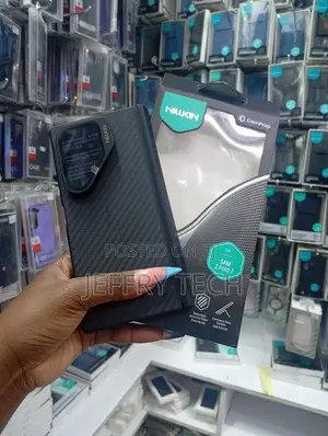 Black Nillkin MagSafe Fiber Case for the Samsung Galaxy Z Fold 7