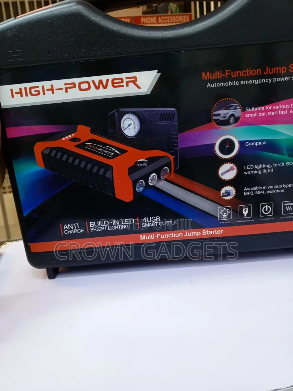 Car Jump Starter 12V With Tire Inflator & Power Bank