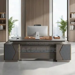 Modern L-Shaped C&C CEO Table-2400mm