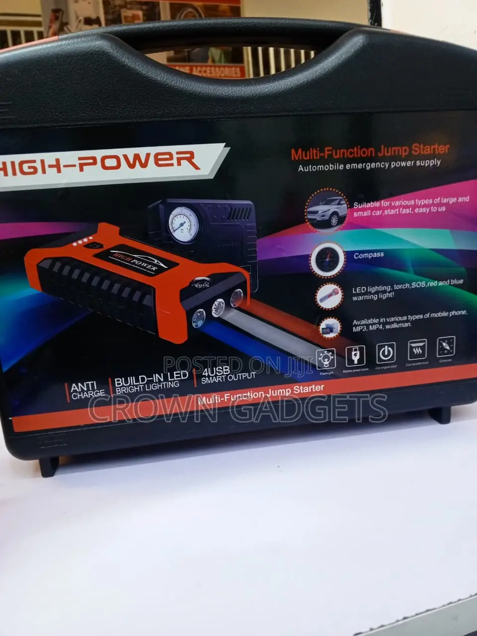 600A Car Jump Starter With Built-in Air Inflator