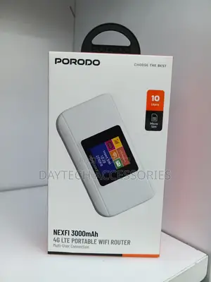 Porodo Mini MIFI 3000mAh 4G LTE Portable WiFi Router - White