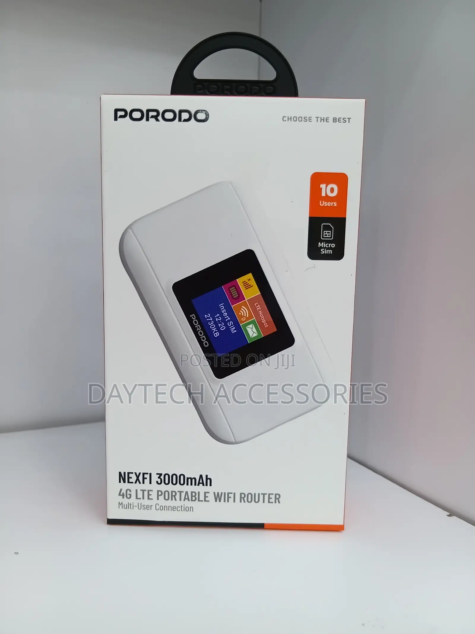Porodo Mini MIFI 3000mAh 4G LTE Portable WiFi Router - White
