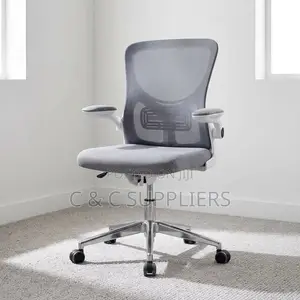 Mid Back White Ergonomic Chair-No Headrest
