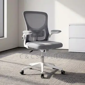 Mid Back White Ergonomic Chair-No Headrest