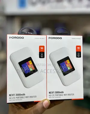 Porodo Nexfi 3000mAh 4G LTE Portable WiFi Router Pocket-Sized MIFI