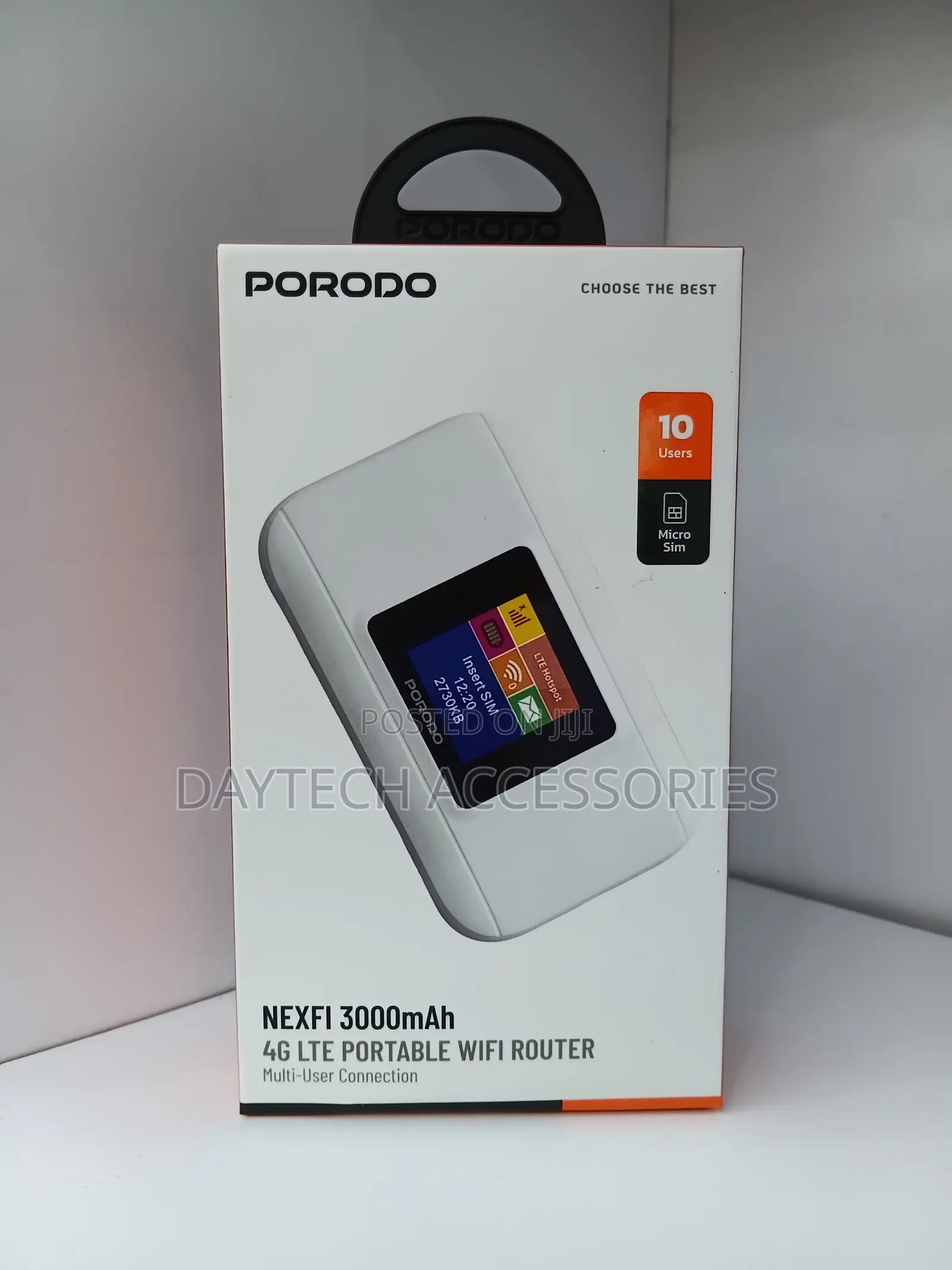 Porodo Nexfi 3000mAh 4G LTE Portable WiFi Router Pocket-Sized MIFI