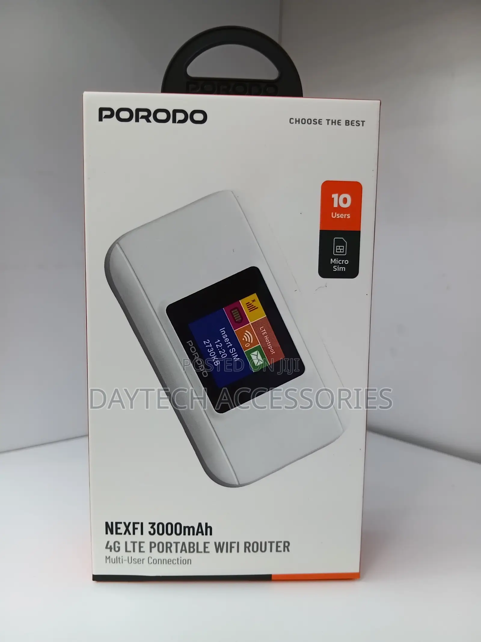 Porodo Nexfi 3000mAh 4G LTE Portable WiFi Router Pocket-Sized MIFI
