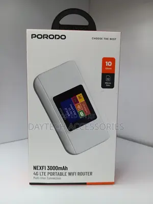 Porodo Nexfi 3000mAh 4G LTE Portable WiFi Router Pocket-Sized MIFI