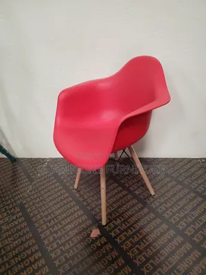 Wide Red Bucket Eames Armchair