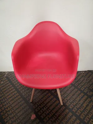 Wide Red Bucket Eames Armchair