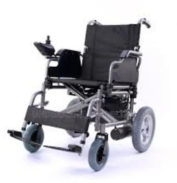 Standard Motorized Electric Wheelchair With a Foldable Steel