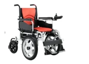 Foldable Motorized Electric Power Wheelchair Featuring a Silver Alloy