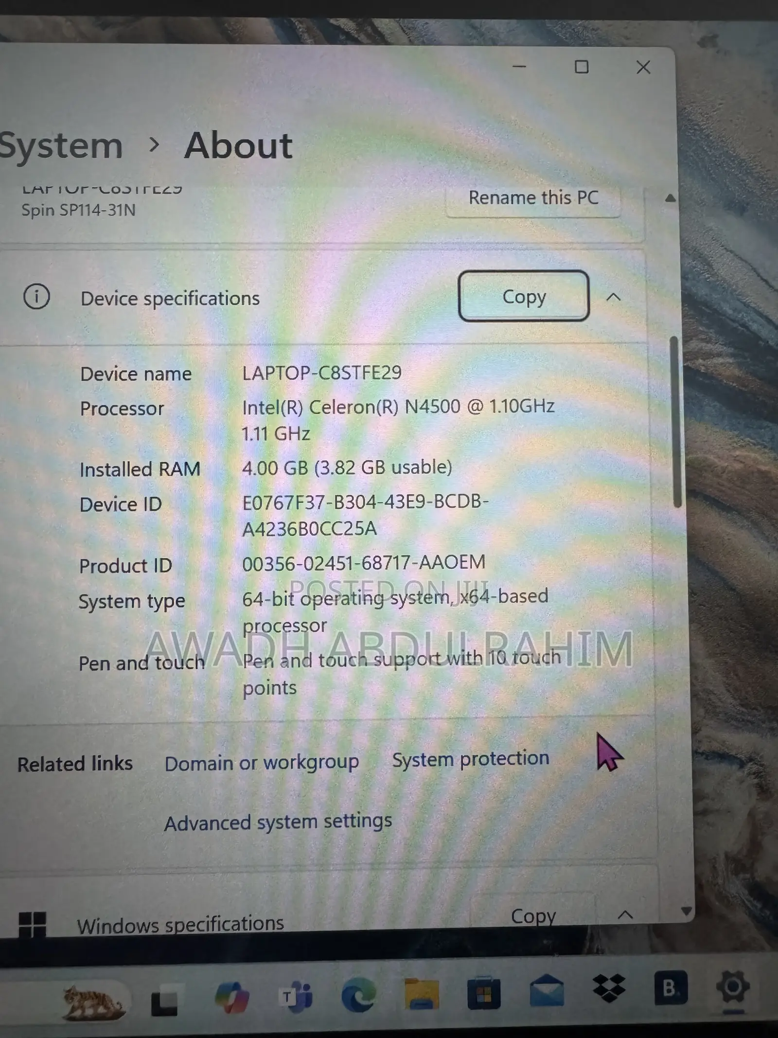 Laptop Acer Spin 1 4GB Intel Core i5 SSD 128GB