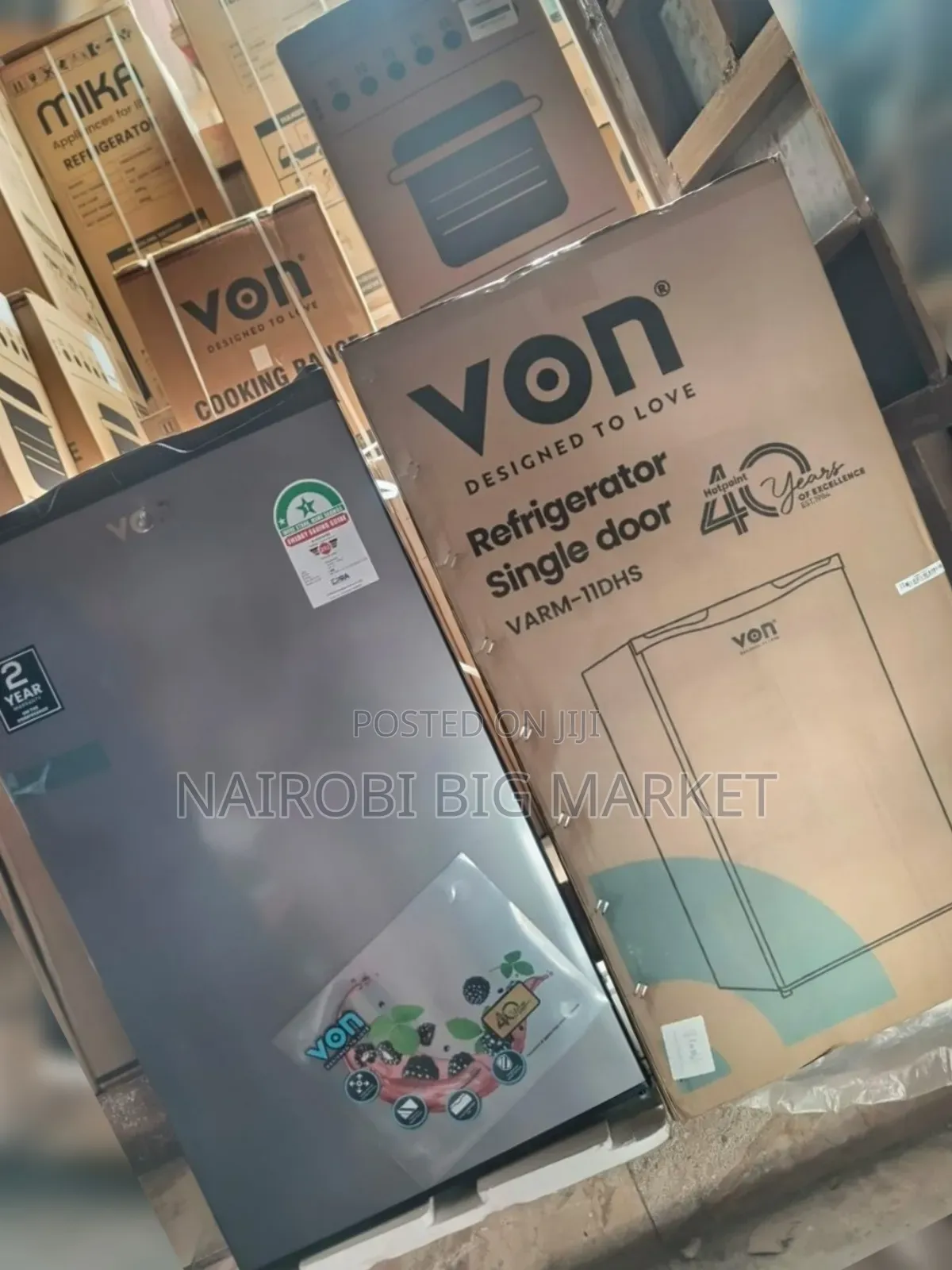 Von 90l Single Door Fridge