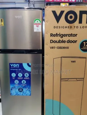 Von 138l Double Door Fridge