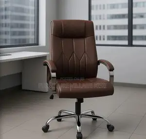 Office Chair; Executive Brown Leather Office Chair