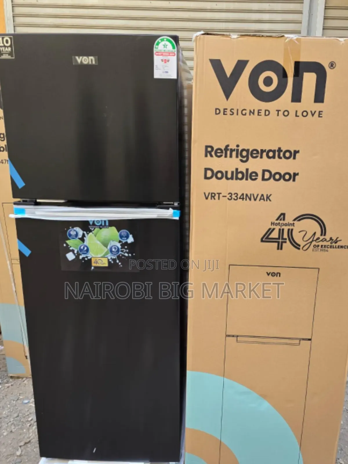 Von 334l No Frost Double Door Fridge