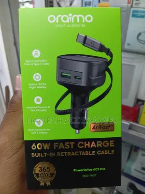 Oraimo PowerDrive 601 Pro Fast Car Charger OCC-7601T