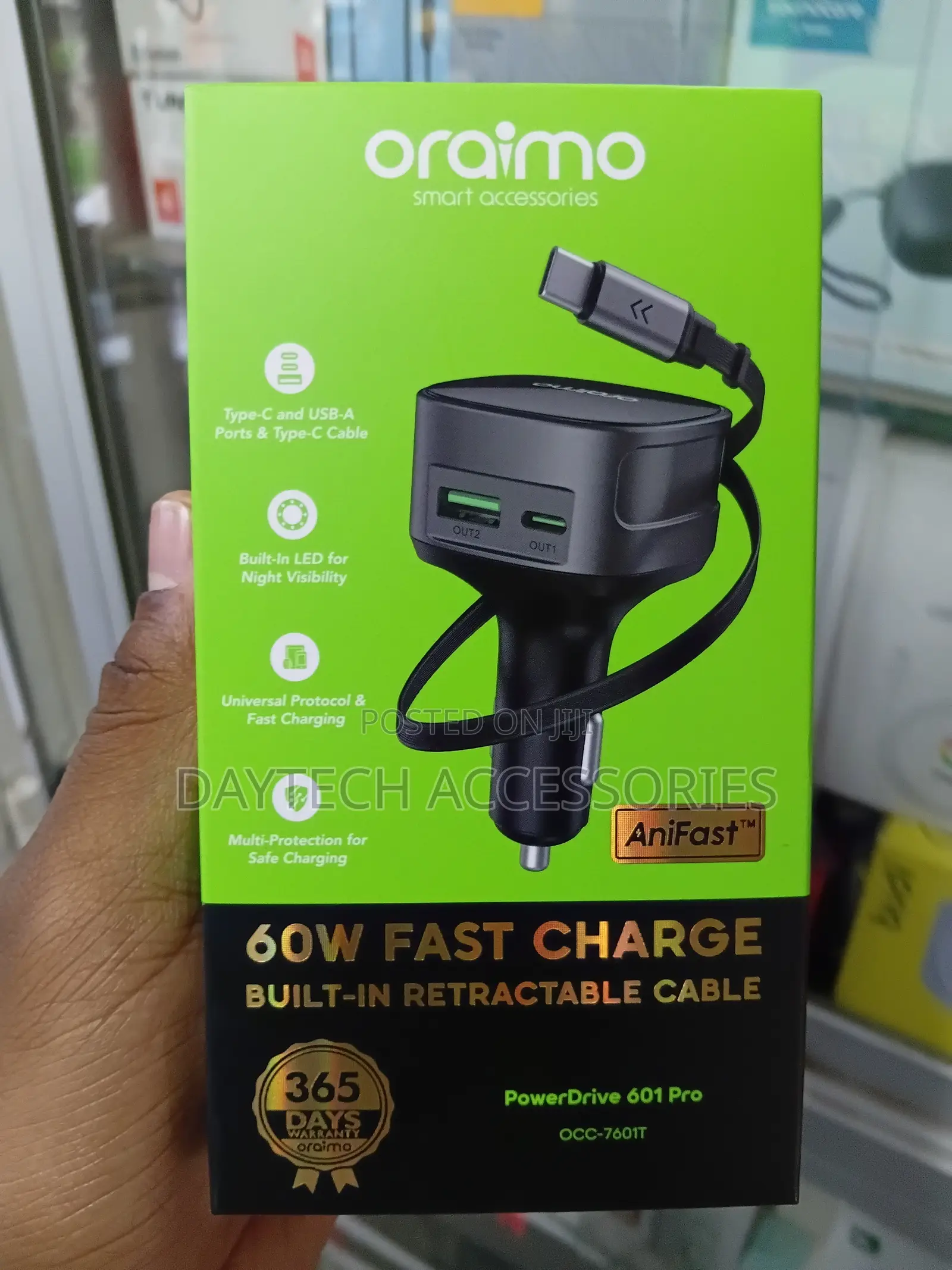 Oraimo PowerDrive 601 Pro Fast Car Charger OCC-7601T