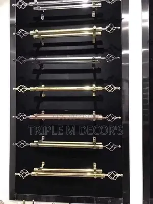 Gold Adjustable Double Curtain Rod Set Complete With Brackets