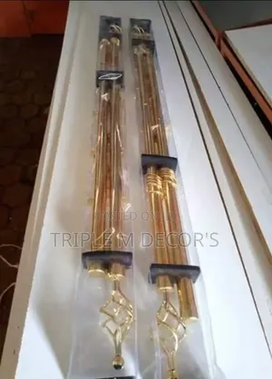 Gold Adjustable Double Curtain Rod Set Complete With Brackets