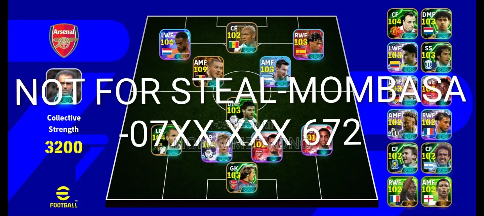 Efootball Mobile 3200 Account - Arsenal Stack