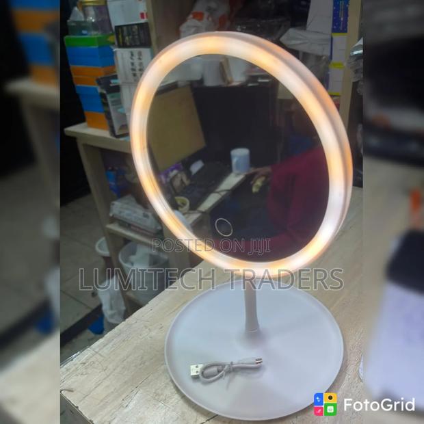 LED Makeup Mirror With a Storage Tray Sensor Touch