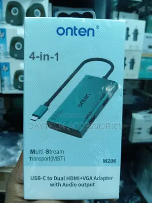 The Onten M206 USB-C 4-in-1 (MST) Video Converter Adapter.