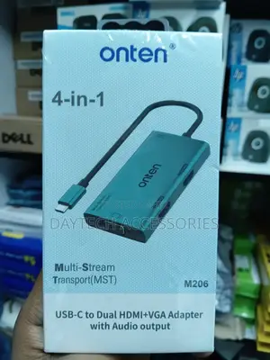 The Onten M206 USB-C 4-in-1 (MST) Video Converter Adapter.