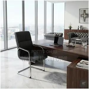 Office Chairs; Heavy Leather High Back Visitorts Lobby Chairs