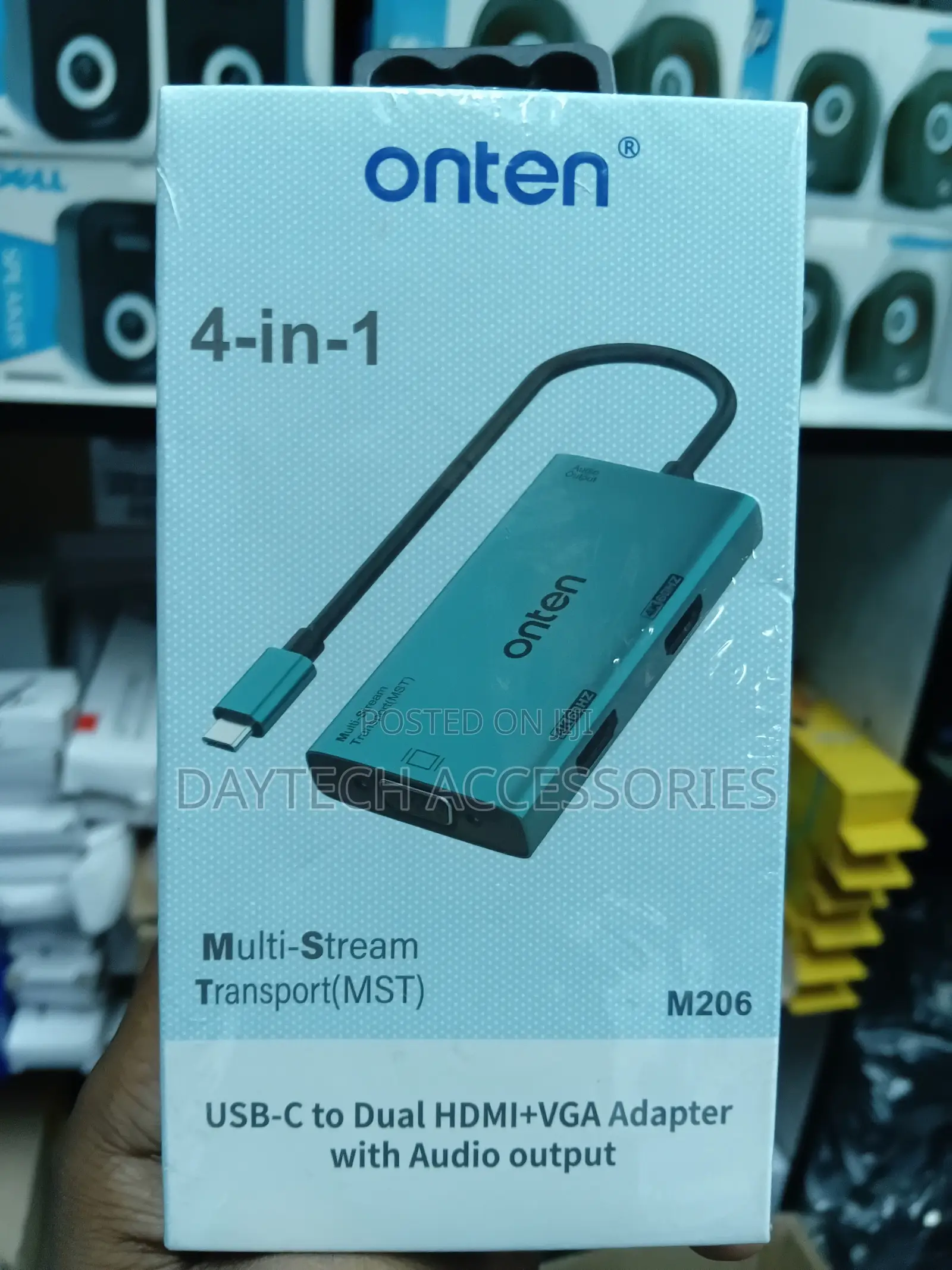 ONTEN M206 4-in-1 USB-C to Dual HDMI+VGA Docking Station Adapter,