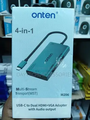 ONTEN M206 4-in-1 USB-C to Dual HDMI+VGA Docking Station Adapter,