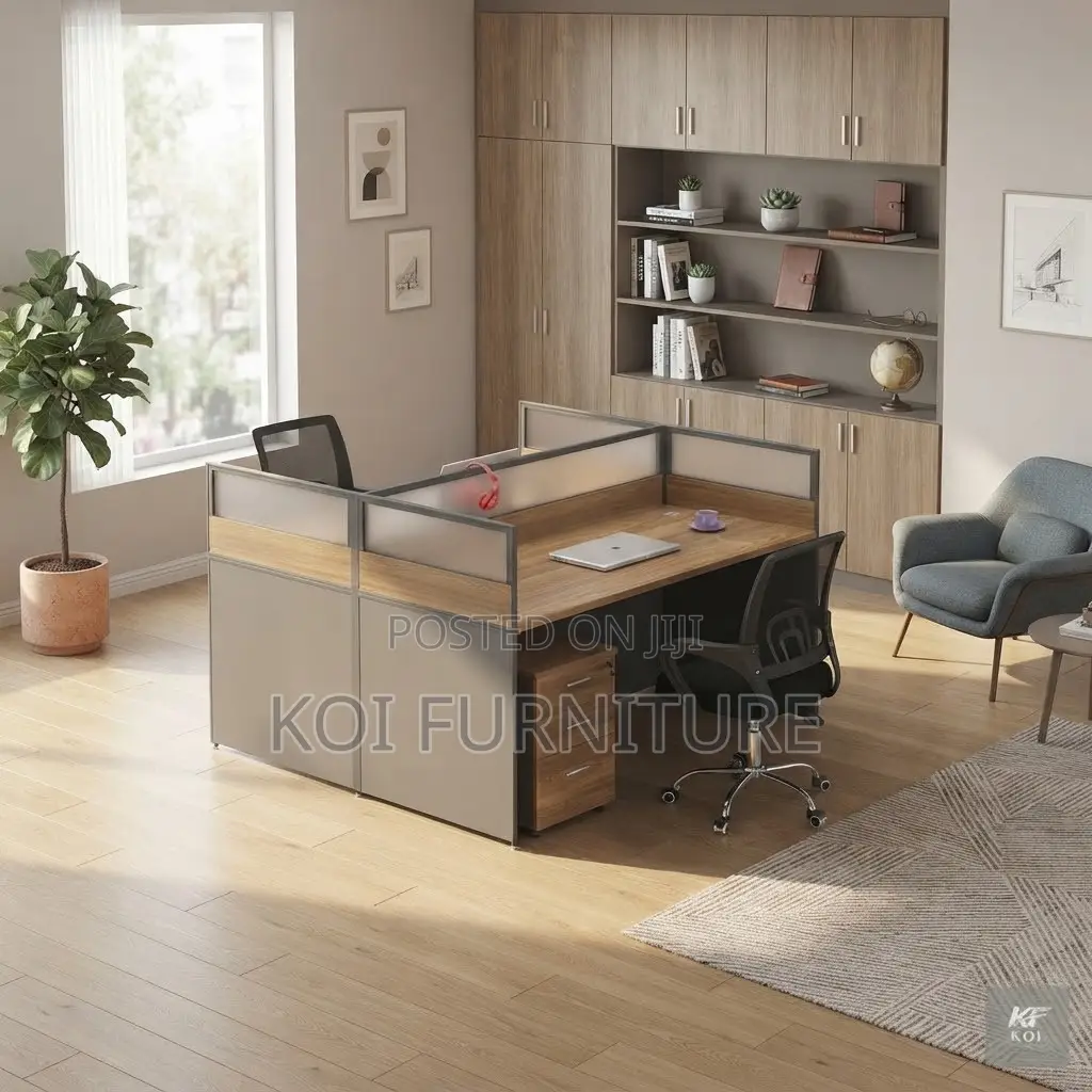 Office Workstation; Two User Square Modular Modern Office Workstations
