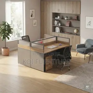 Office Workstation; Two User Square Modular Modern Office Workstations