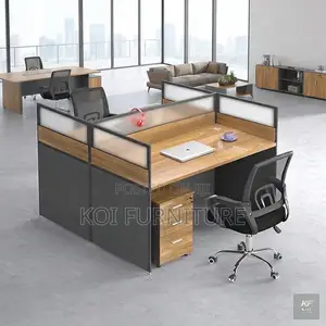 Office Workstation; Two User Square Modular Modern Office Workstations