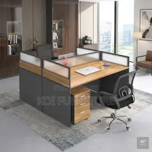 Office Workstation; Two User Square Modular Modern Office Workstations