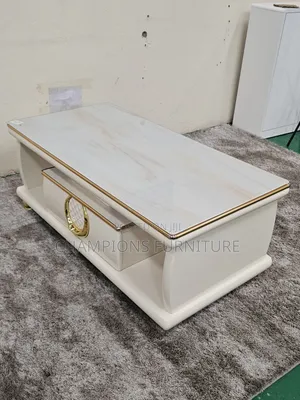 Luxury White and Gold Marble Coffee Table