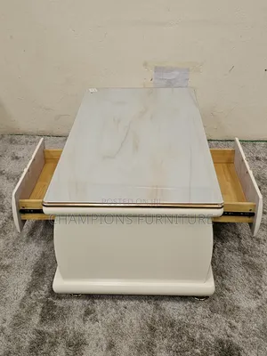 Luxury White and Gold Marble Coffee Table