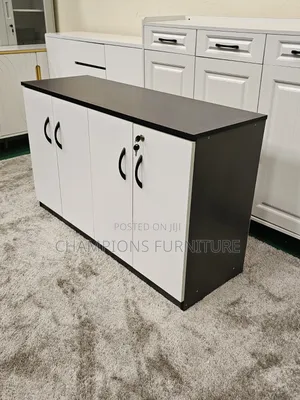 Lockable Two-Tone Office Credenza