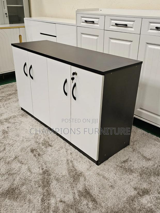 Lockable Two-Tone Office Credenza