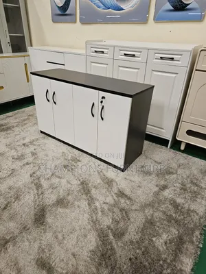 Lockable Two-Tone Office Credenza