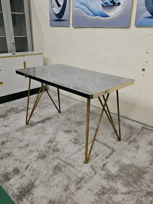 Modern Marble Top Dining Table With Gold Legs