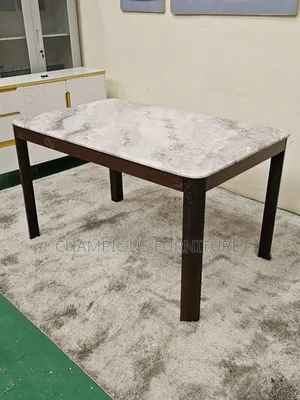 Marble Top Dining Table With Wooden Legs