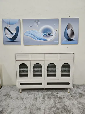 Cream Fluted Shoe Cabinet/Sideboard