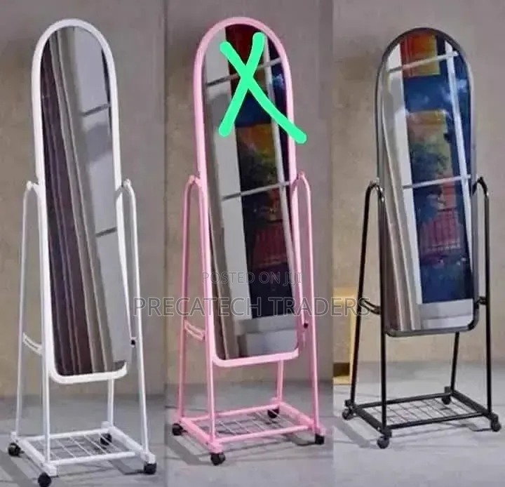 Full Length Floor Mirror With Bottom Storage Shelf