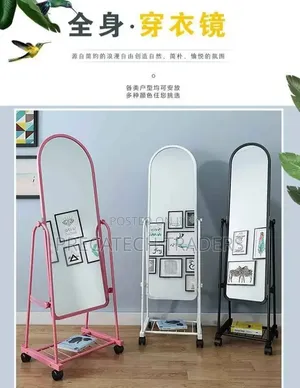 Full Length Floor Mirror With Bottom Storage Shelf