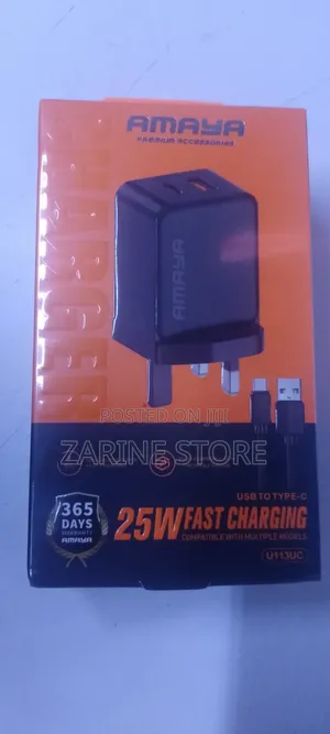 Amaya 25W Fast  Charger With USB to C Cable or Data Transfer