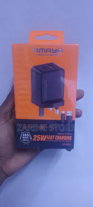 Amaya 25W Fast  Charger With USB to C Cable or Data Transfer