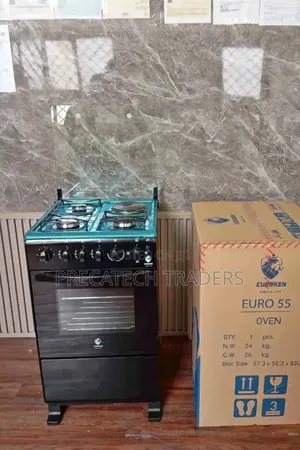 Euroken 50x55 Gas Cooker 3+1 With Oven – 4 Cooking Zones