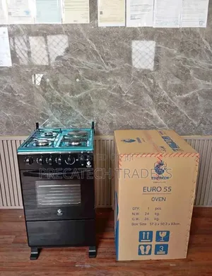 Euroken 50x55 Gas Cooker 3+1 With Oven – 4 Cooking Zones
